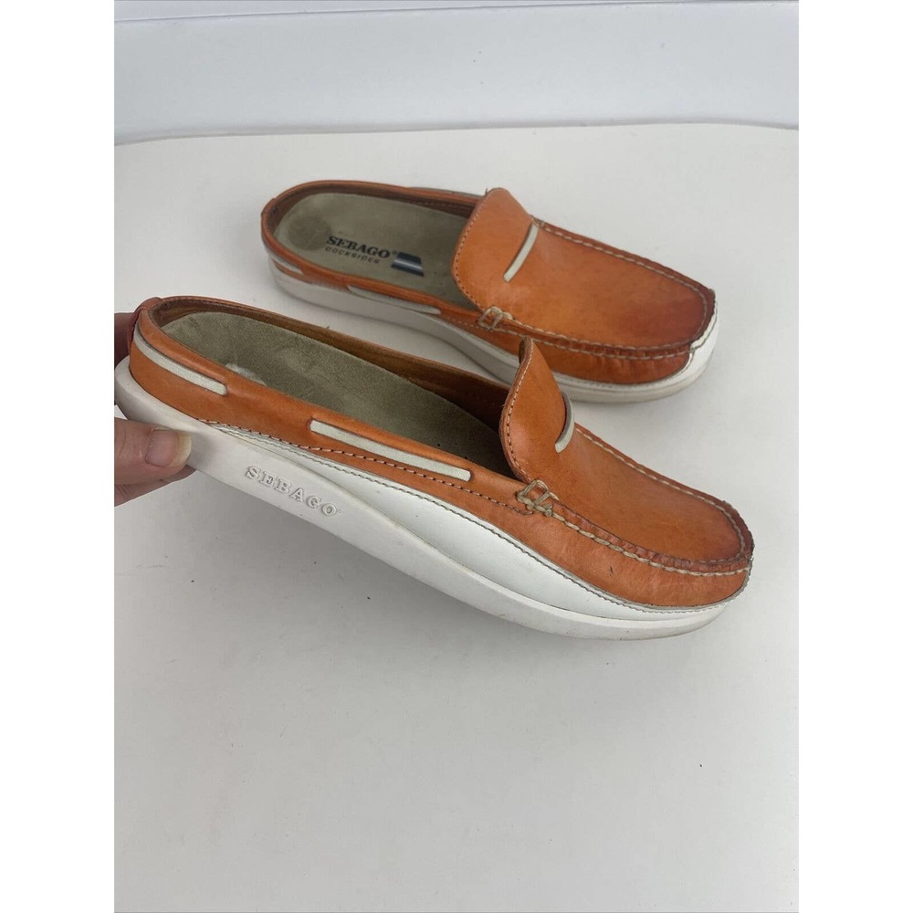 Sebago Dockside’s St. Maartens Casual Orange Apricot Womens 8M Slides Boat Shoe